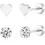Titanium Heart Stud Earrings with AAA Zircon, 5mm 1