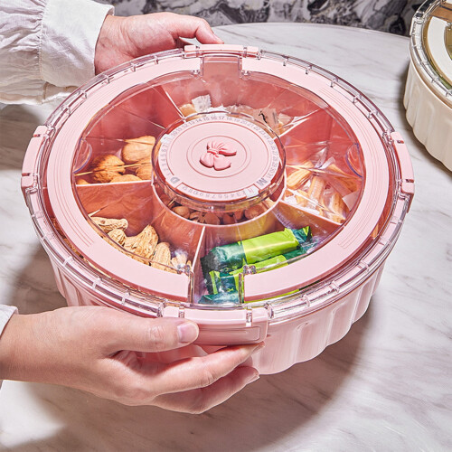 Clear compartmentalized candy box, waterproof storage for home/kitchen/office, snack & dried fruit holder, stylish deer handle, multi-purpose 1