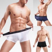 Men Camo U Convex Pouch Elastic Breathable Boxers Briefs Underwear Underpants,Black