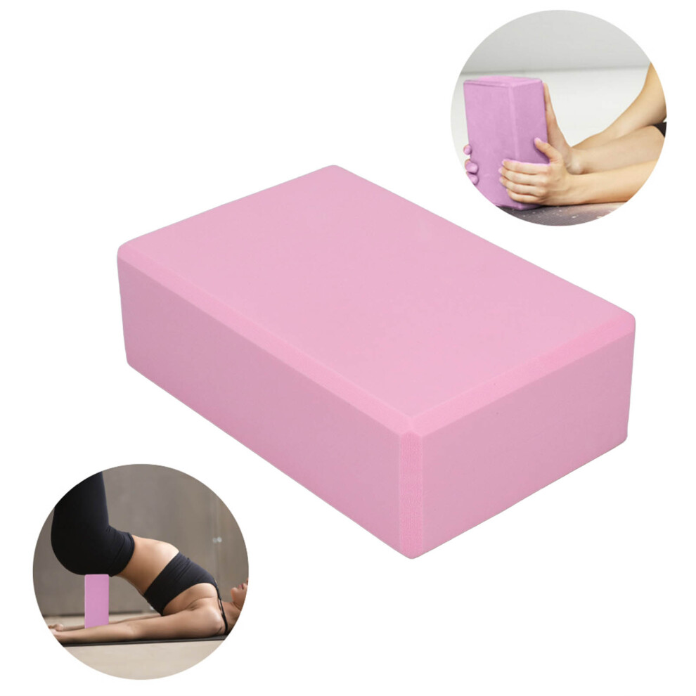 Yoga Blocks 2 Pack Pink EVA Nonslip for Pilates & Meditation 22cm x 15cm x 7cm