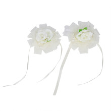 Rustic Boho Wedding Flowers Artificial Silk Flower Wrist Corsage Wedding Prom Decorative Accessories Adjustable Pearl Bracelet Corsage Handcrafted