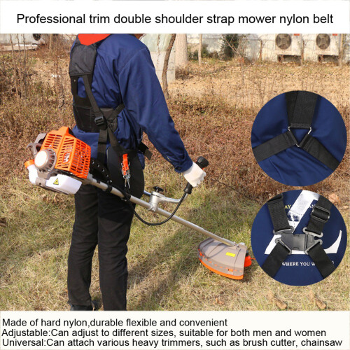 Soft Padded Shoulder Strap With Universal Attachment, String Trimmer Full Harness Heavy Duty Garden Tool Strap Featuring Double Standard Shoulder 2