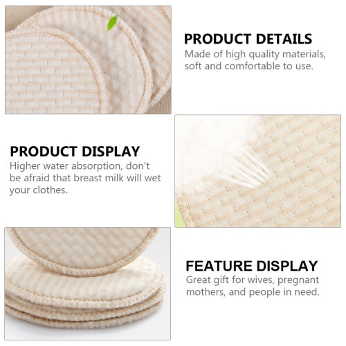 Cotton Pads Reusable Comfortable High Absorption Anti-Overflow Beige 4Pcs 1