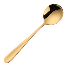 Karymi 304 Stainless Steel Soup Spoon Set – Flat Handle, Round Bowl, Thickened, Ergonomic, Dishwasher Safe, Mirror Polished