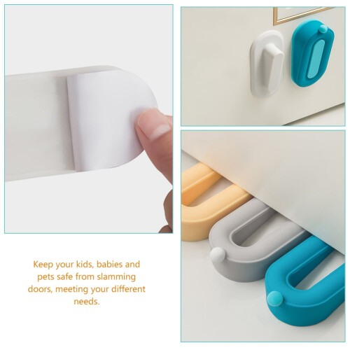 Door Stopper Wedge Blue PVC Simple Design 1 Pack 2