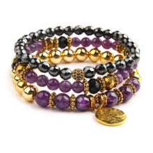 Beaded Bracelets for Women, Healing Stone Crystal Bracelets Tree of Life Bracelet Yoga Stretch Chakra Bracelet Set Jewelry Gifts