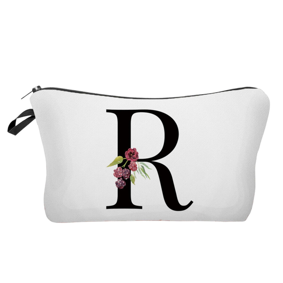 A-Z Personalized Initial Makeup Bags, Monogram Cosmetic Bag â Flower Letter Design, Cute Small Bag for Women, Mom, Best Friend, Bride & Bridesmaid