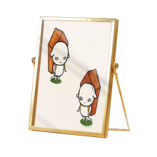 Elegant Floating Frame with Acrylic Panels, Metal Picture Frame Vintage Brass Frames Sturdy Glass and Metal Frame Easy to Use Chic Design for