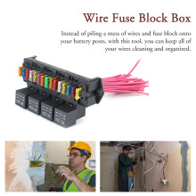 12V 15-Wege Auto-Kabelblock-Box Nylon Mehrkreissteuerungs-Organizer