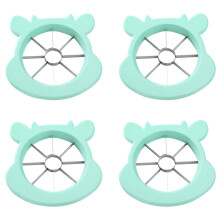 4-Pc Apple Slicer Corer Set, Compatible with Apple, Non-Slip Handles, Stainless Steel Blades, Dishwasher Safe, 8-Blade Green Kitchen Gadget