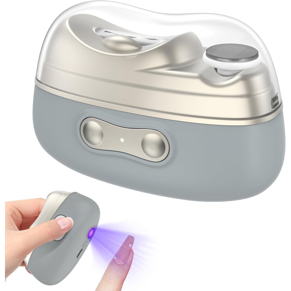 Auto Nail Trimmer with LED Light and Storage, USB