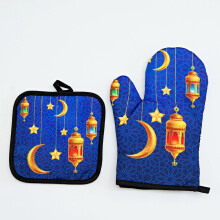 Insulation, kitchen, high temperature resistance, anti scalding, oven, microwave, printed glove /2 PCS