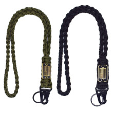 2 Pcs Heavy Duty Braided Paracord Lanyard Keychain with USA Flag – Compatible with Keys, Camera, Whistle, Outdoor & Travel