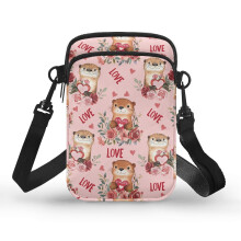 Torebka typu crossbody z wzorem wydry i podwójną warstwą, damska, modna, z poliestru