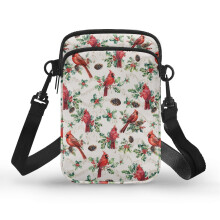 Umhängetasche für Erwachsene, täglicher Gebrauch, Red Bird Damen Messenger Bag, 2-lagig