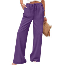 Women's Straight Leg Pants Elastic Waist Breathable