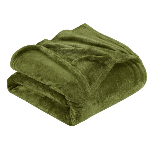 Microfiber Flannel Blanket Green 70.87x78.74 Inches