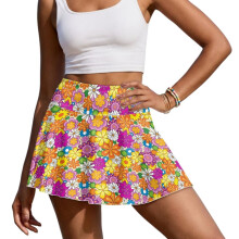 Boho Floral Size XL Athletic Skort Soft Tennis Golf Skirts for Women with Shorts Comfortable Outing Wear with Shorts Pockets for Running Casual