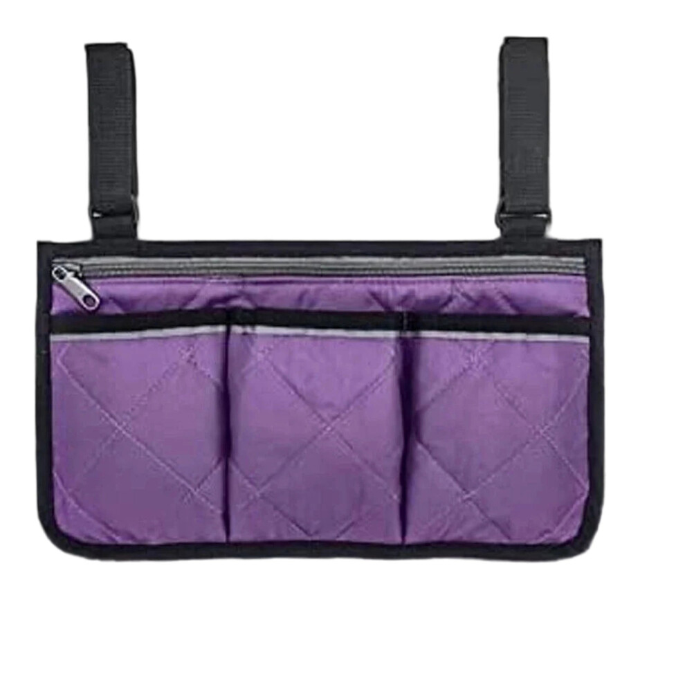 Wheelchair Armrest Pouch Organizer Bag for Side of Wheelchair, 2 Pocket, Waterproof Storage Pouches for Rollators, Scooters