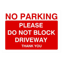 No Parking Sign – Aluminum Driveway Warning Sign, 12x16", Indoor/Outdoor, Compatible with Standard Mounting