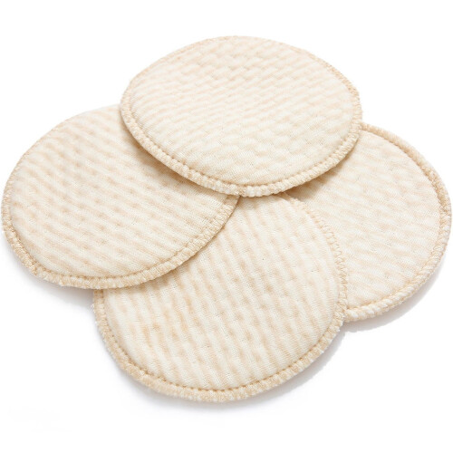 Cotton Pads Reusable Comfortable High Absorption Anti-Overflow Beige 4Pcs