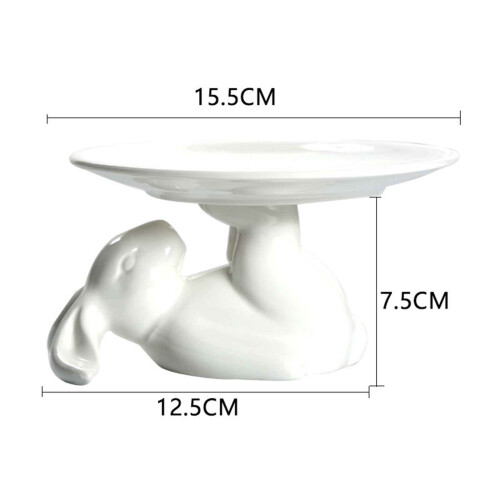 Easter Bunny Cupcake Stand, 6-inch Ceramic Dessert Plate with Raised Edge – Compatible with Easter Decor 1
