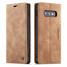 Galaxy S10 Case, Magnetic Folio Flip Leather Wallet Case Stand with Card Slots Protective Cover For compatible with Samsung Galaxy S10 6.1 inch,Brown