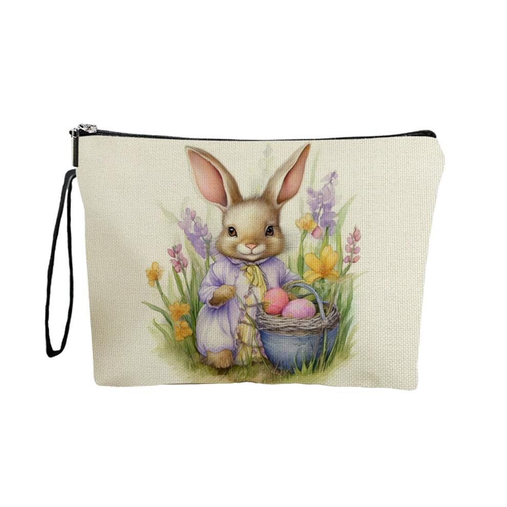 Easter Bunny Storage Bag Portable Makeup Pouch 9.8x6.7x2.4