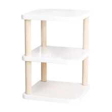 Corner Shelf Double Storage Wooden Desktop Organizer Multi Compartment Office Shelf for Books Decor Home 11x11x17.6in