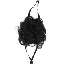 Adjustable Elastic Pet Wig – Washable Dog & Cat Cosplay Headband, Black, Fits Small to Large Pets
