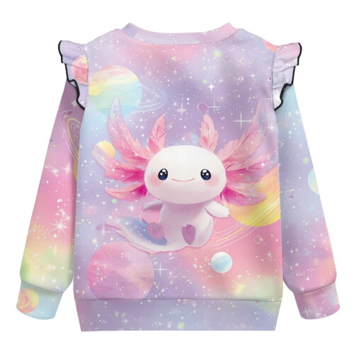 Kleinkind Mädchen Sweatshirt mit Rüschen an den Schultern, langärmelig, rosa 1
