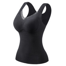 Women's Solid Camisole with Built-in Bra V-Neck Lace Trim