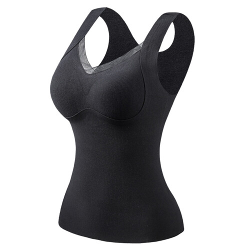 Women's Solid Camisole with Built-in Bra V-Neck Lace Trim