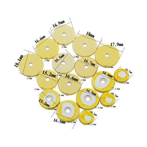 Raindrops 16 in 1 Replacement Elastic Wood Flute Pads Light Yellow 1