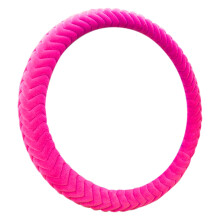 Plush Car Steering Wheel Cover 38cm/15inch Winter Comfortable Warm Auto Steering Wheel Protector Universal for SUVs Cars Trucks Rosy