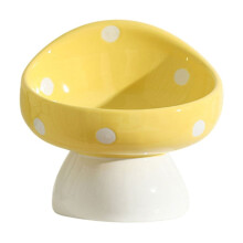 Ceramic Pet Bowl Set - Non-Slip Elevated Feeder, Wide-Mouth Mushroom Design for Cats & Dogs, Weighted Base, Easy-Clean Safe Ceramic