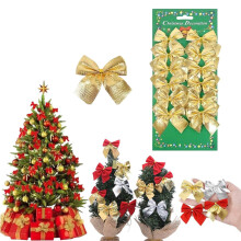 12pcs Small Red Bows for Christmas Tree, Wreaths & New Year Decor – Compatible with Xmas Trees