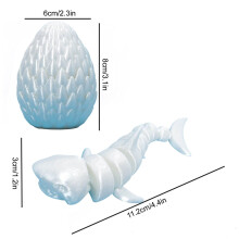 3D Printed Fish Model with Movable Jaw & Egg for Biology Education & Theme Decor – Compatible with Educational Displays