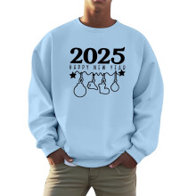 Sweatshirts for Men and Women Fashion New Year Fall Plus Hoodless Pullovers Fashion Sweatshirts Holiday Logo Print Clothing Tops for Men