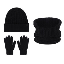Children Hat Scarf And Glove Set Fashionable Outdoor Baby Warm Three Piece Set