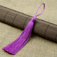 1X Ice Silk Tassel Trim Key Chian Handbag Pendant Jewelry Making DIY 4.7''-21# red purple