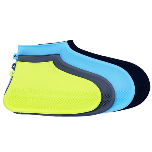 Silicone Waterproof Shoe Covers Black Non-Slip Reusable 2