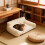 Canapé-lit pour chat avec support en mousse et housse lavable 5