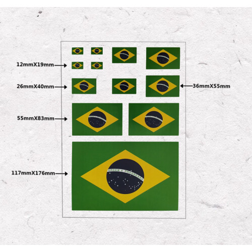 3 PCS Flag Sticker Brazil Flag Stickers 1
