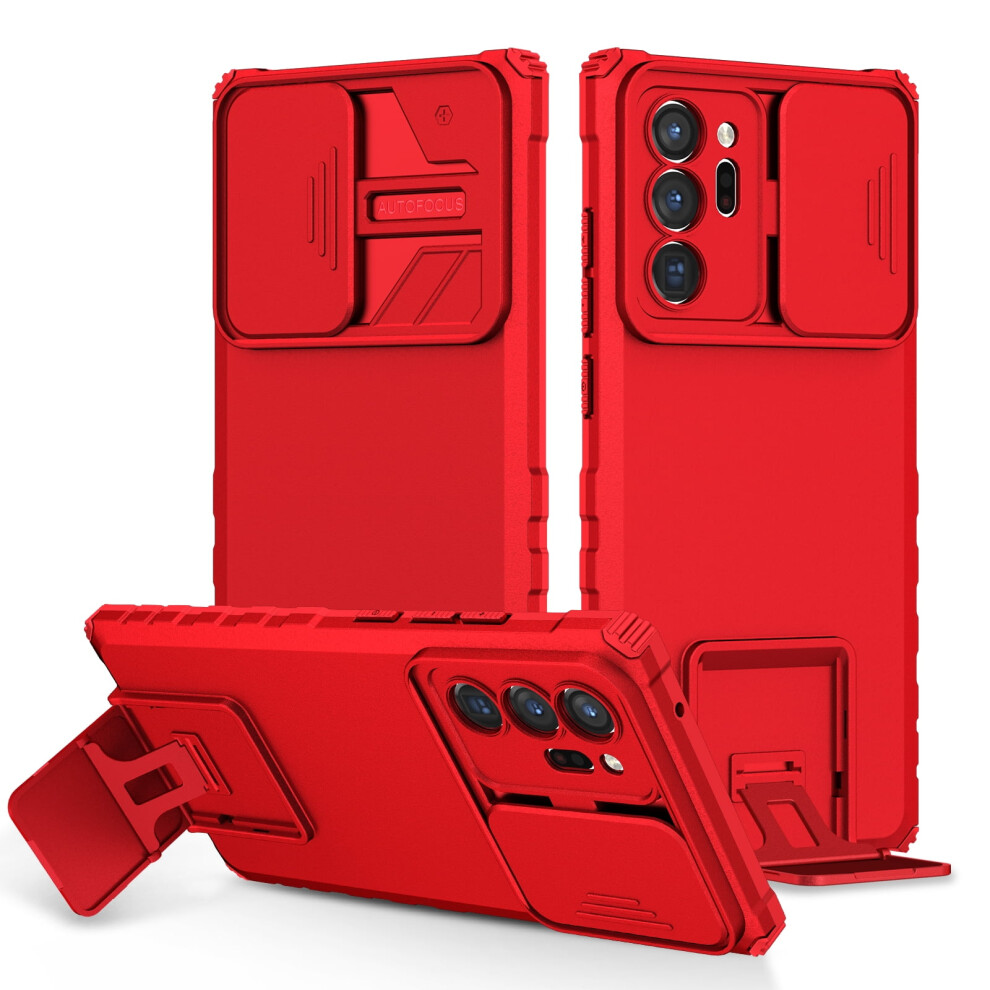 Luxury Slide Lens Case For Samsung Galaxy Note 20 Ultra (6.9") Â Shockproof, Drop Protection, Kickstand, Ultra Slim & Lightweight, Red 9341593717434