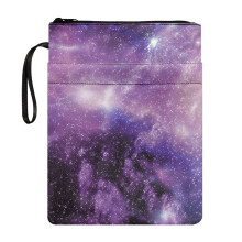 Starlight Nebula Book Cover – Polyester Zip Case for