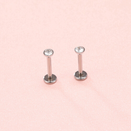Surgical Steel Lip Ring Crystal Labret Piercing 20 pcs 2