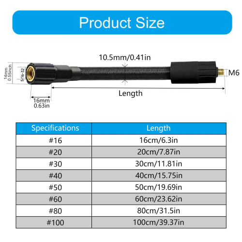 Leak Proof Tire Inflation Gun Adapter 6mm Male Thread 2