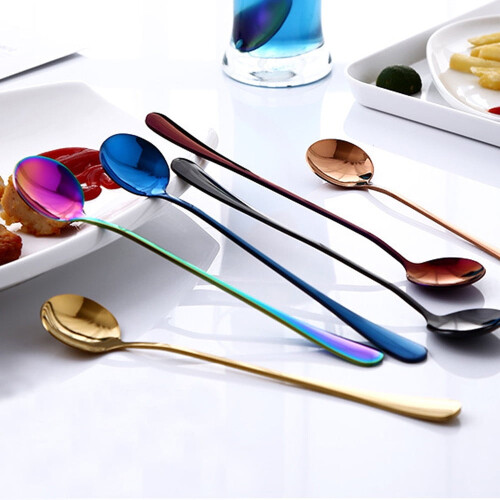 Rainbow Long Handle Spoon, 7.4" Ice Tea/Coffee Spoon Set – Stylish, Fun Kitchen Accessory, Compatible with All Mugs 2