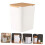 1Pc Press Type Household Trash Can Plastic White Garbage Bin with Cover 6